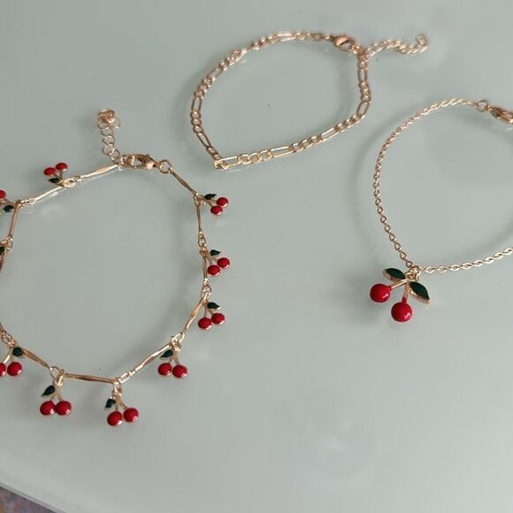 Cherry anklet Set A1376 - Picture 4 of 4
